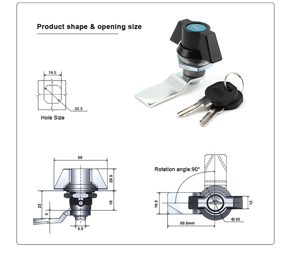 Cylindrical Locks For Hardware And Industrial Equipment